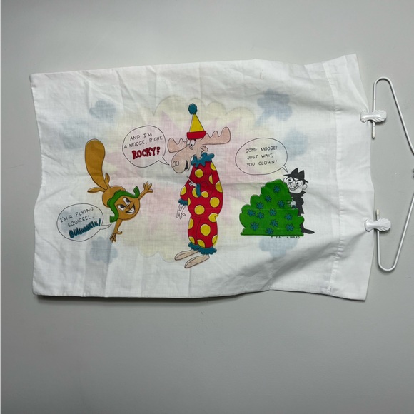Vintage Rocky and Bullwinkle Pillow Case Vintage Bedding Cartoon - Picture 1 of 10
